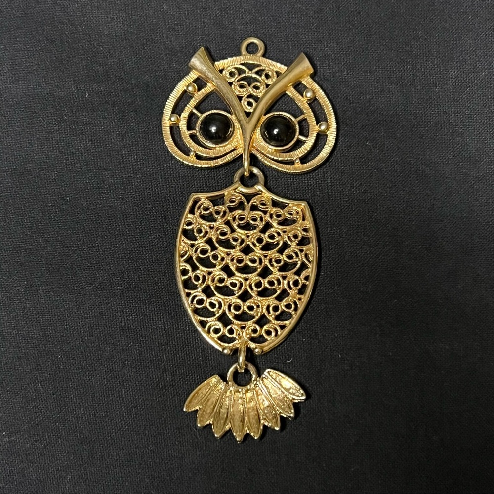 Vintage Articulated Owl Pendant